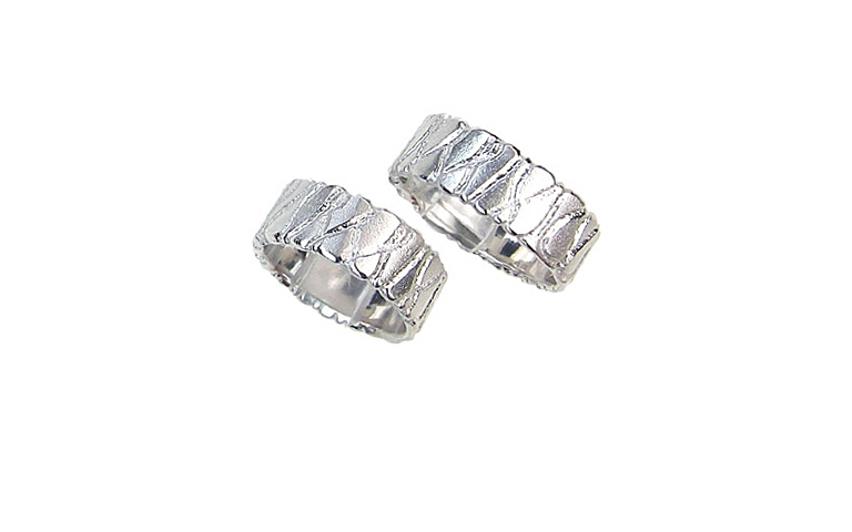 45101+45102-wedding rings, white gold 750